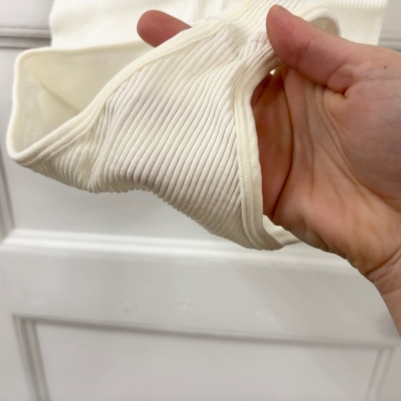 NWOT ZARA Ribbed White Seamless Sleeveless Low Back Bodysuit Sz Small - Picture 7 of 8